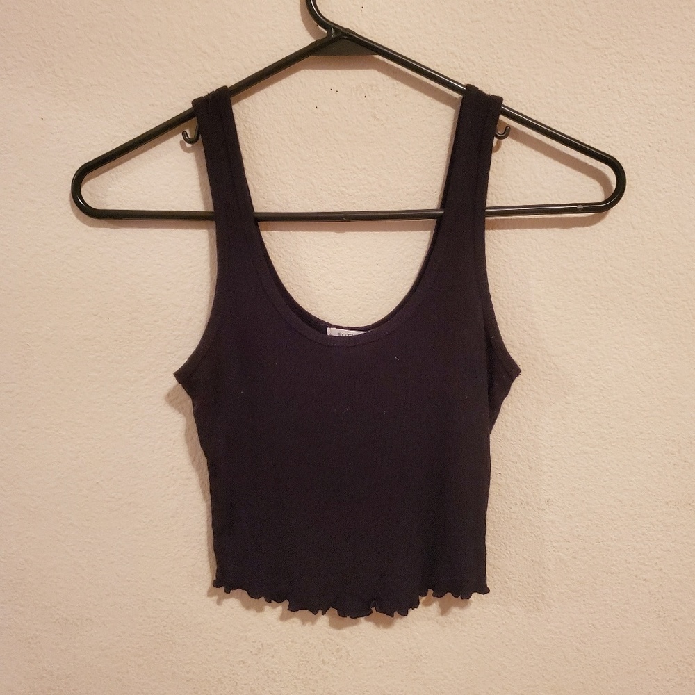 Black Cropped Tank Top
